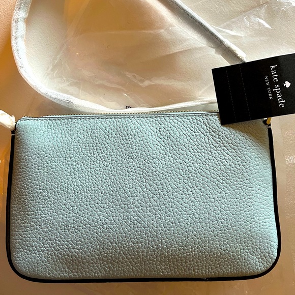 Kate Spade Crossbody Leila Pebbled Leather Baby Blue (Dewy) Handbag NWT - Picture 2 of 9